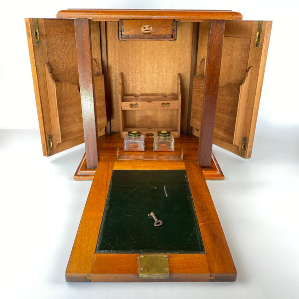 Mahogany Desk Top Stationary or Writers Box Circa 1820-1850-Decorative Antiques > Desk Organisers-1820 - 1830-Lowfields Barn Antiques