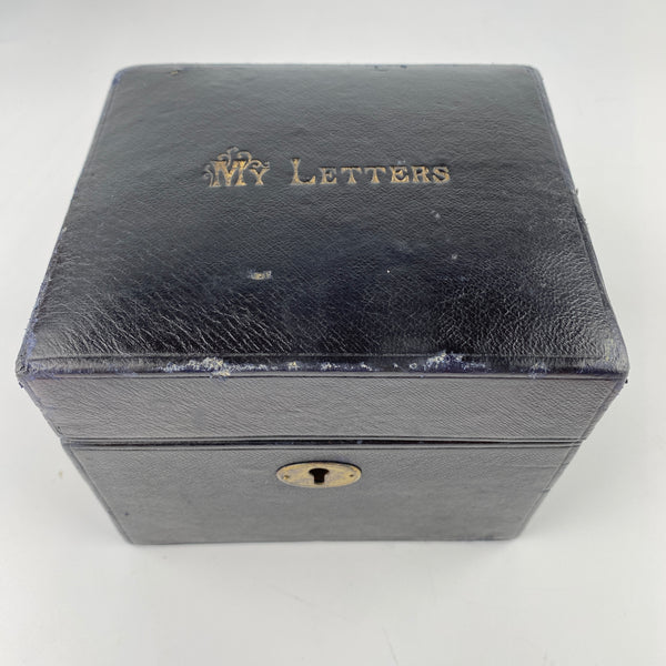 Victorian Leather Correspondence Box with 30+ Letters and Misc. Contents 1896-1902-Antique Box-19th Century-Lowfields Barn Antiques