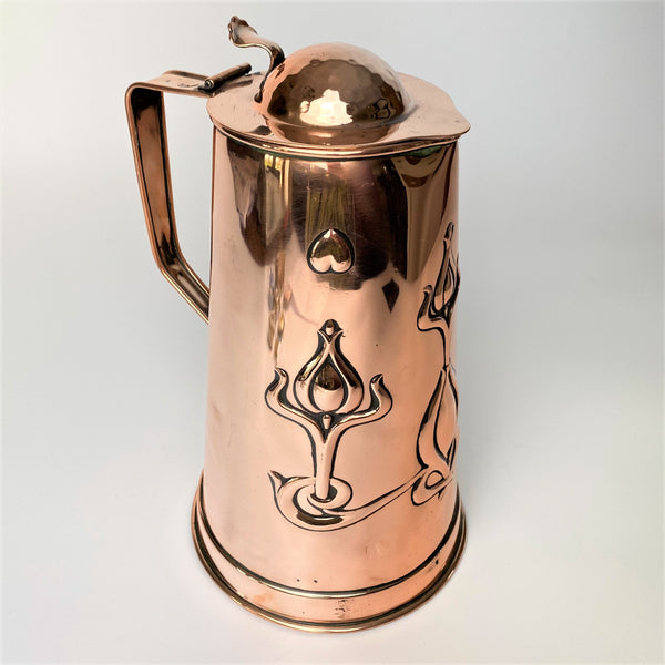 Arts and Crafts Copper Jug - Large-Antique Brass and Copper-Arts and Crafts-Lowfields Barn Antiques