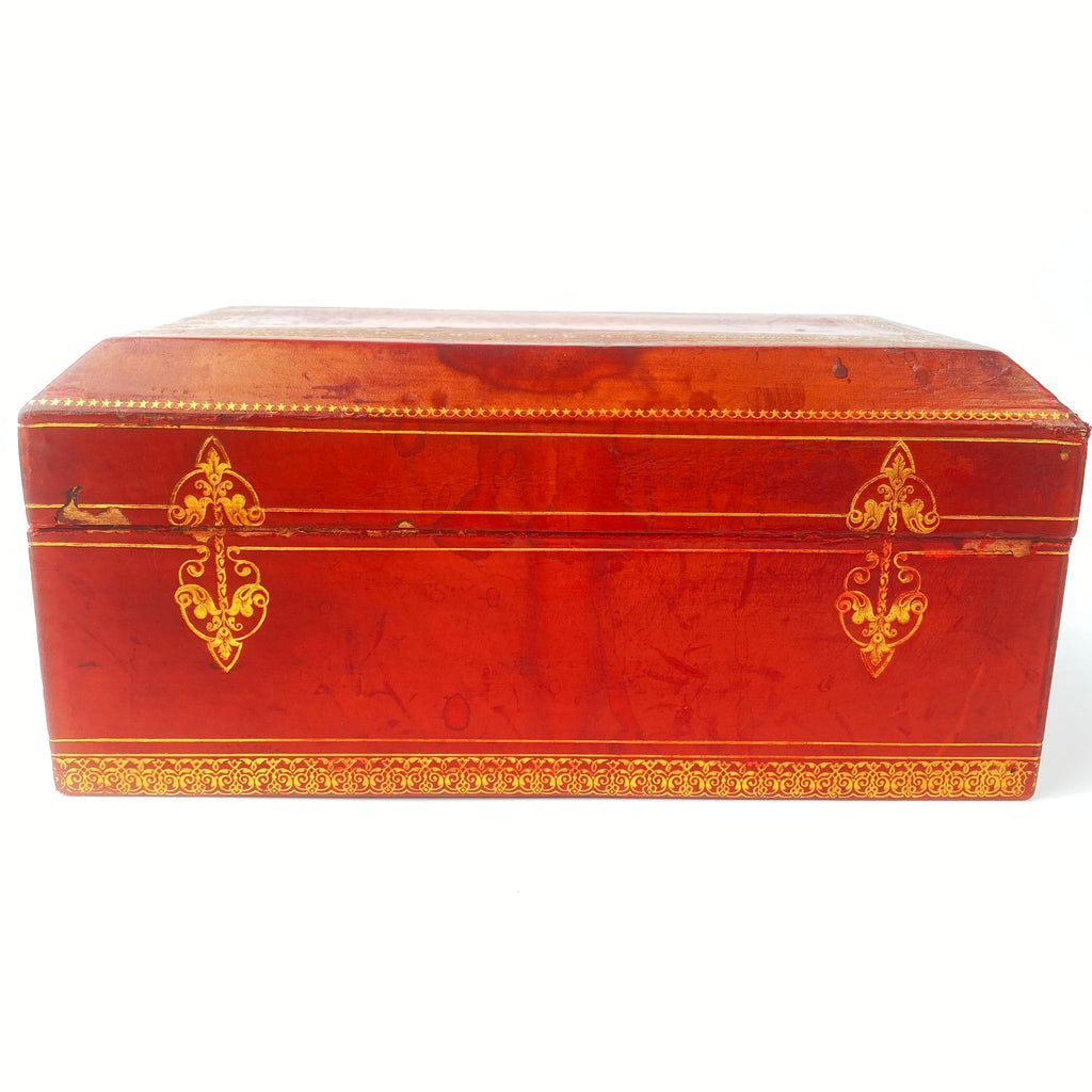 18th Century Fine Quality French Leather Casket-Antique>Jewellery Box-18th Century-Lowfields Barn Antiques