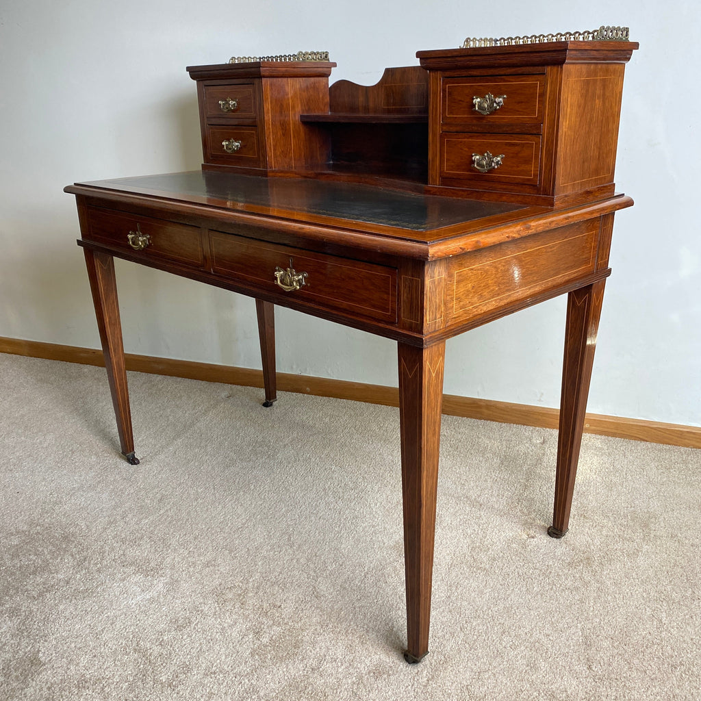 An Exquisite High Quality Edwardian Desk Retailed by T.Wallis, Holborn Circa 1896-1941-Antique Fine Furniture > Writing Desk-Thomas Wallis & Co-Lowfields Barn Antiques