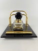 Art Deco Black Glass and Brass Desk Stand-Antique Desk Stand Inkwell-Art Deco Period-Lowfields Barn Antiques