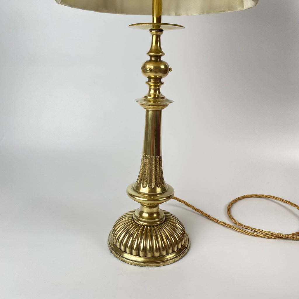 Art Deco Period Brass Table Lamp-Antique Lighting > Table Lamps-Art Deco Period-Lowfields Barn Antiques