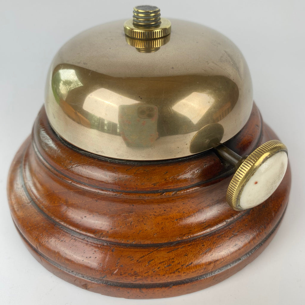 Brass and Mahogany Service Bell Circa 1930's-Antique Brass-1920 - 1930-Lowfields Barn Antiques