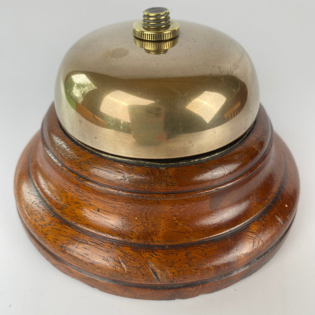 Brass and Mahogany Service Bell Circa 1930's-Antique Brass-1920 - 1930-Lowfields Barn Antiques