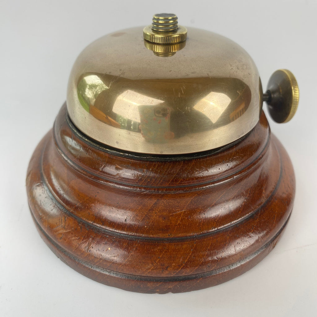 Brass and Mahogany Service Bell Circa 1930's-Antique Brass-1920 - 1930-Lowfields Barn Antiques