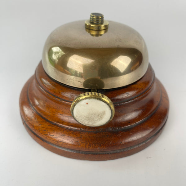 Brass and Mahogany Service Bell Circa 1930's-Antique Brass-1920 - 1930-Lowfields Barn Antiques