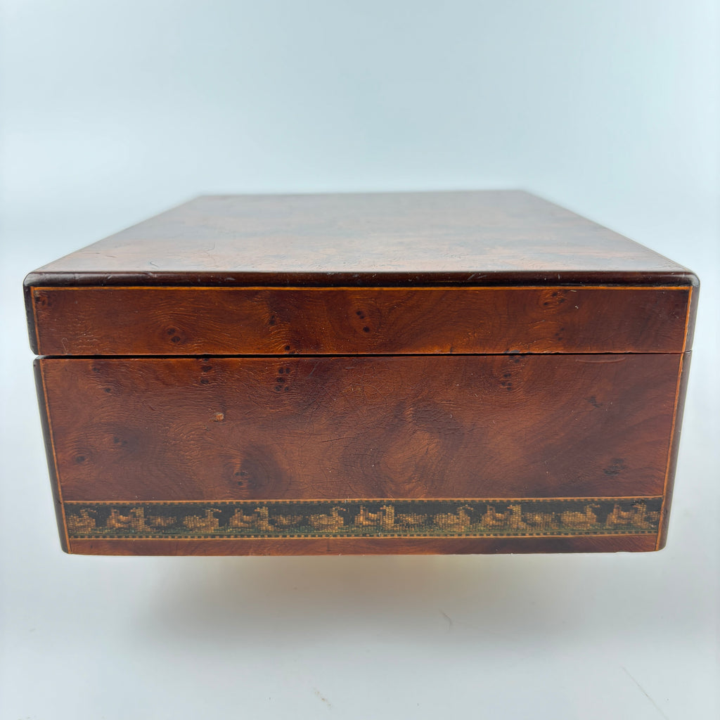 Burr Walnut Tunbridge Ware Table Box Early 20th Century Circa 1930-1940-Decorative Antiques > Desk Organisers-20th Century-Lowfields Barn Antiques