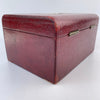 Classic Cranberry Leather Jewellery Box - Bramah Lock and Key-Antique Jewellery Box-Art Nouveau-Lowfields Barn Antiques