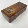 Edwardian Bronze Cat and Oak Trinket Box C1910-Antique Jewellery Box-Edwardian-Lowfields Barn Antiques