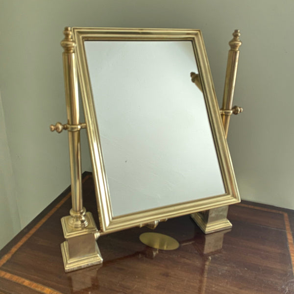 Elegant Brass Table Swing Mirror-Antique Furniture > Mirrors-Mid 20th Century-Lowfields Barn Antiques