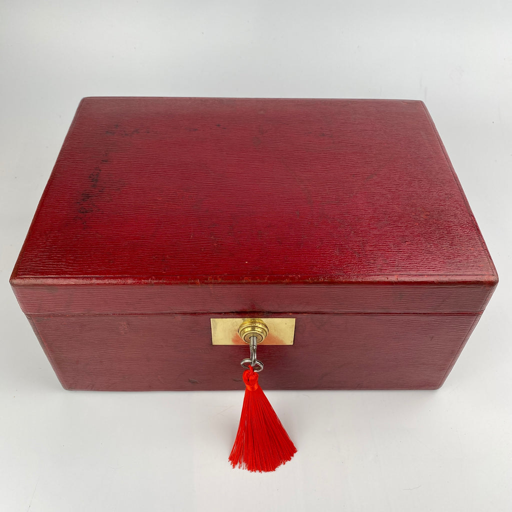 Elegant Moroccan Leather Jewellery Box - J C Vickery, Regents Street C1890 - 1930-Antique Jewellery Box-Late 19th Early 20th Century-Lowfields Barn Antiques