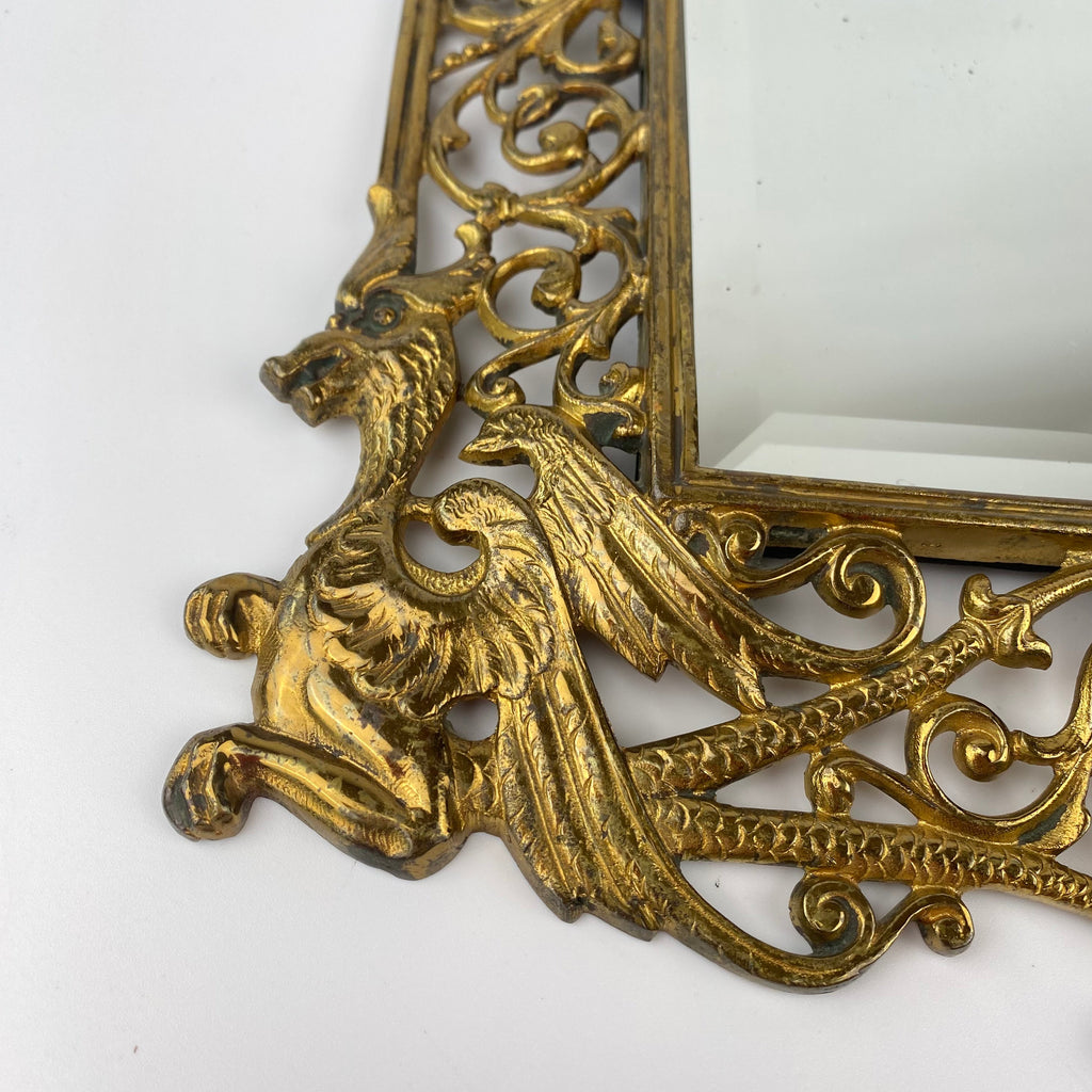 Fabulously Cast Brass Hanging Wall Mirror by W. Tonks & Son Circa 1880-Antique Furniture > Mirrors-W.Tonks & Son-Lowfields Barn Antiques