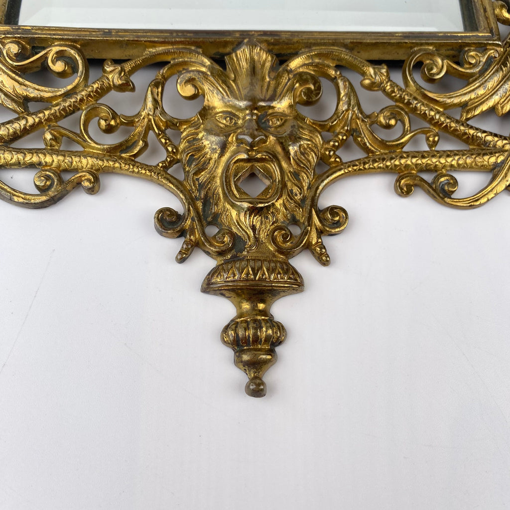 Fabulously Cast Brass Hanging Wall Mirror by W. Tonks & Son Circa 1880-Antique Furniture > Mirrors-W.Tonks & Son-Lowfields Barn Antiques