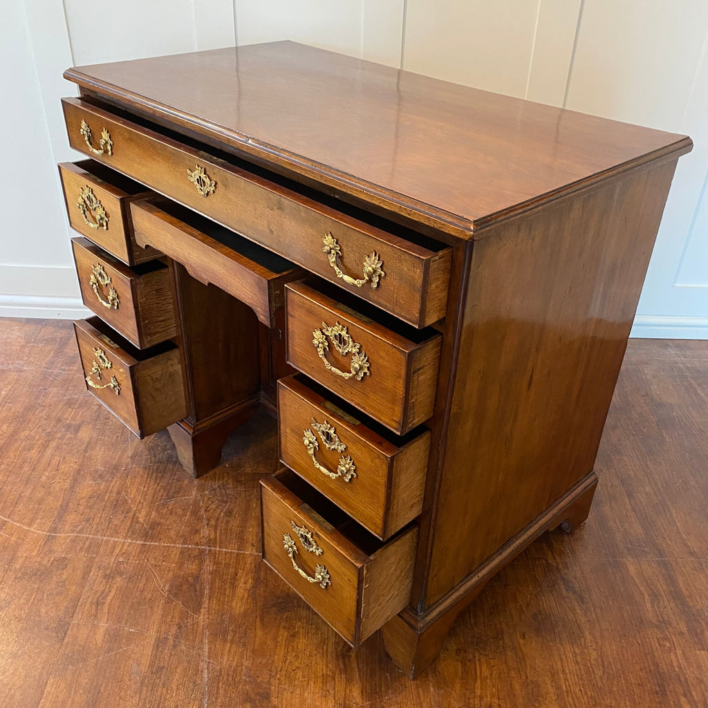 Fine Quality George III Mahogany Kneehole Desk - Late 18th Century-Antique Furniture > Desks-George III-Lowfields Barn Antiques