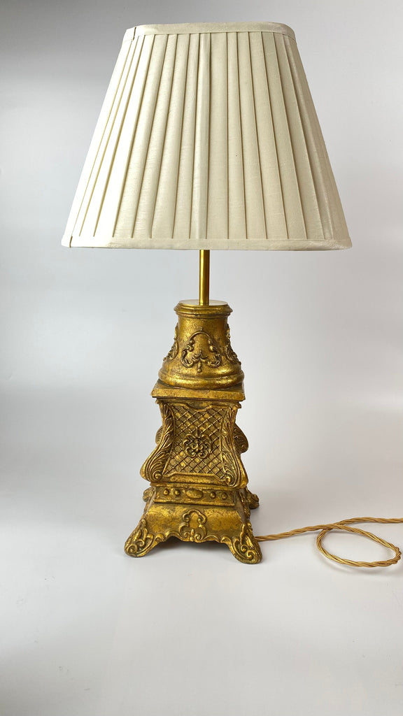 French Neoclassical Gilt Table Lamp-Antique Lighting > Table Lamps-French Early - Mid 20th Century-Lowfields Barn Antiques