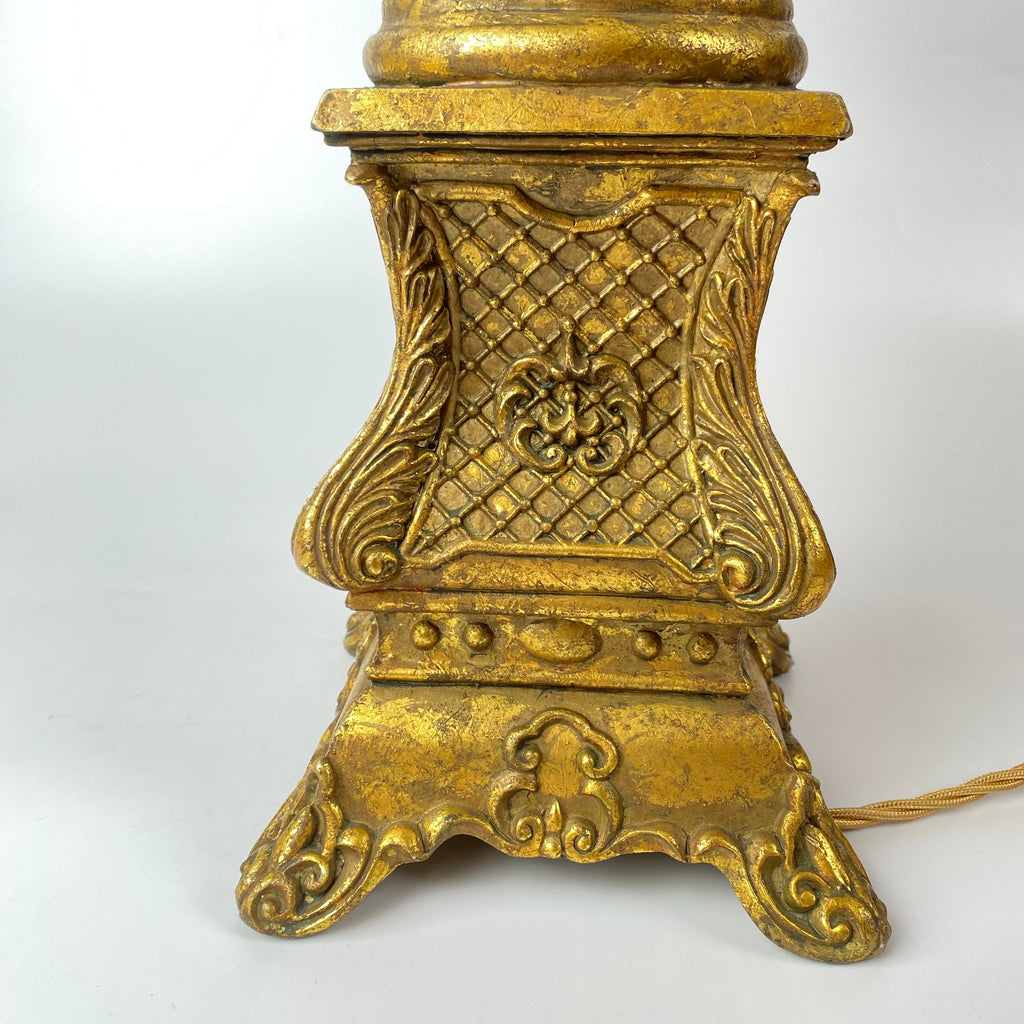 French Neoclassical Gilt Table Lamp - Mid 20th Century-Antique Lighting > Table Lamps-French Early - Mid 20th Century-Lowfields Barn Antiques