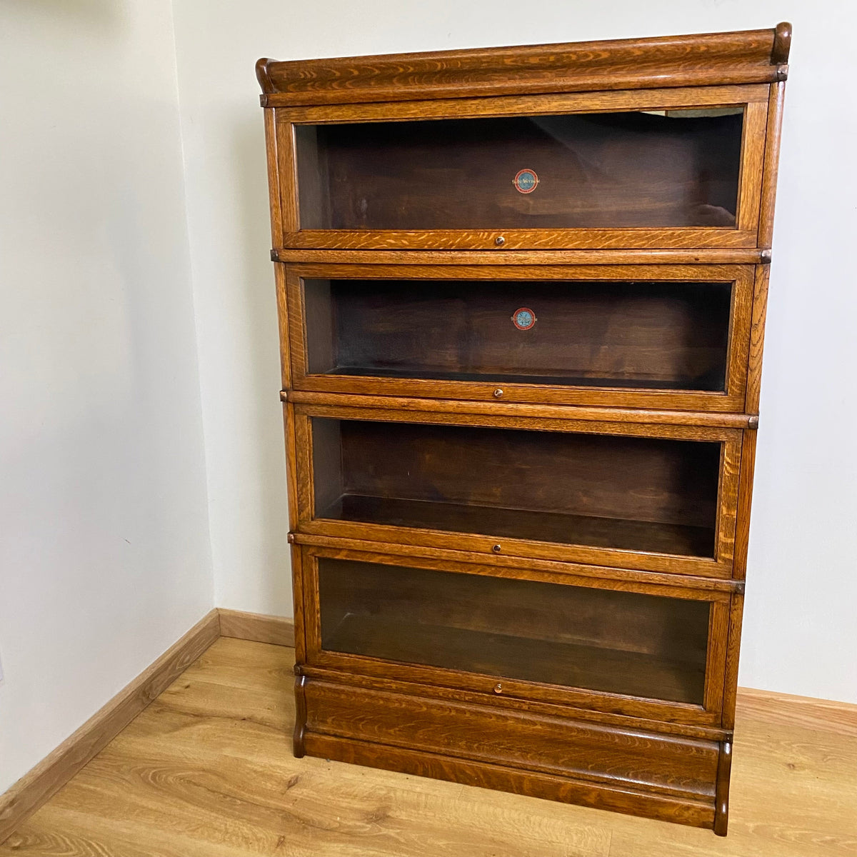 Globe Wernicke Oak 4 Tier Sectional Bookcase Barristers Bookcase Lowfields Barn Antiques