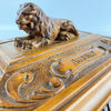 Hand Carved Oak Box with Lion Finial Circa 1900-1940-Antique Jewellery Box-Early 20th Century-Lowfields Barn Antiques