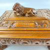 Hand Carved Oak Box with Lion Finial Circa 1900-1940-Antique Jewellery Box-Early 20th Century-Lowfields Barn Antiques