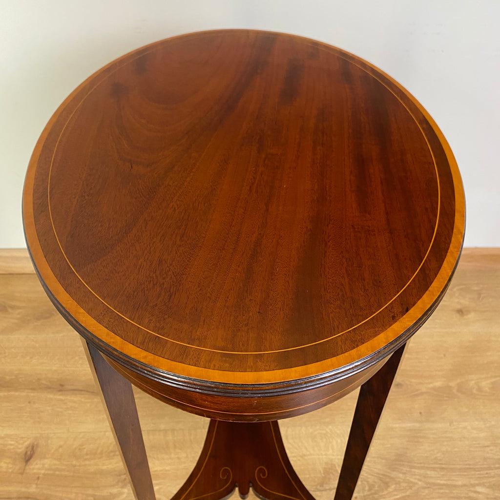 Harrods Ltd Walnut Oval Side Table - Fine Antique Furniture-Antique Fine Furniture > Side Table-Circa 1920-Lowfields Barn Antiques