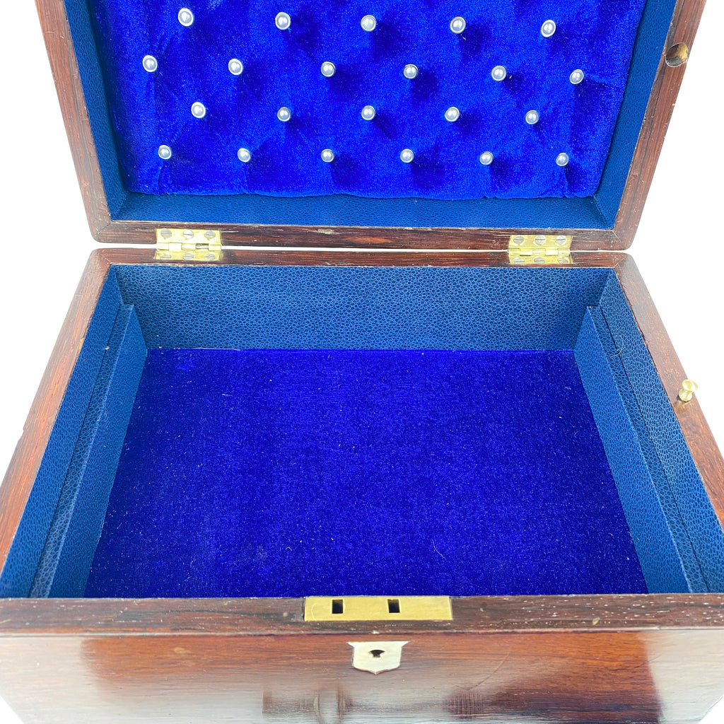 Large Rosewood Jewellery Box with Hidden Sprung Drawer Circa 1880-1900-Antique Jewellery Box-19th Century Victorian-Lowfields Barn Antiques