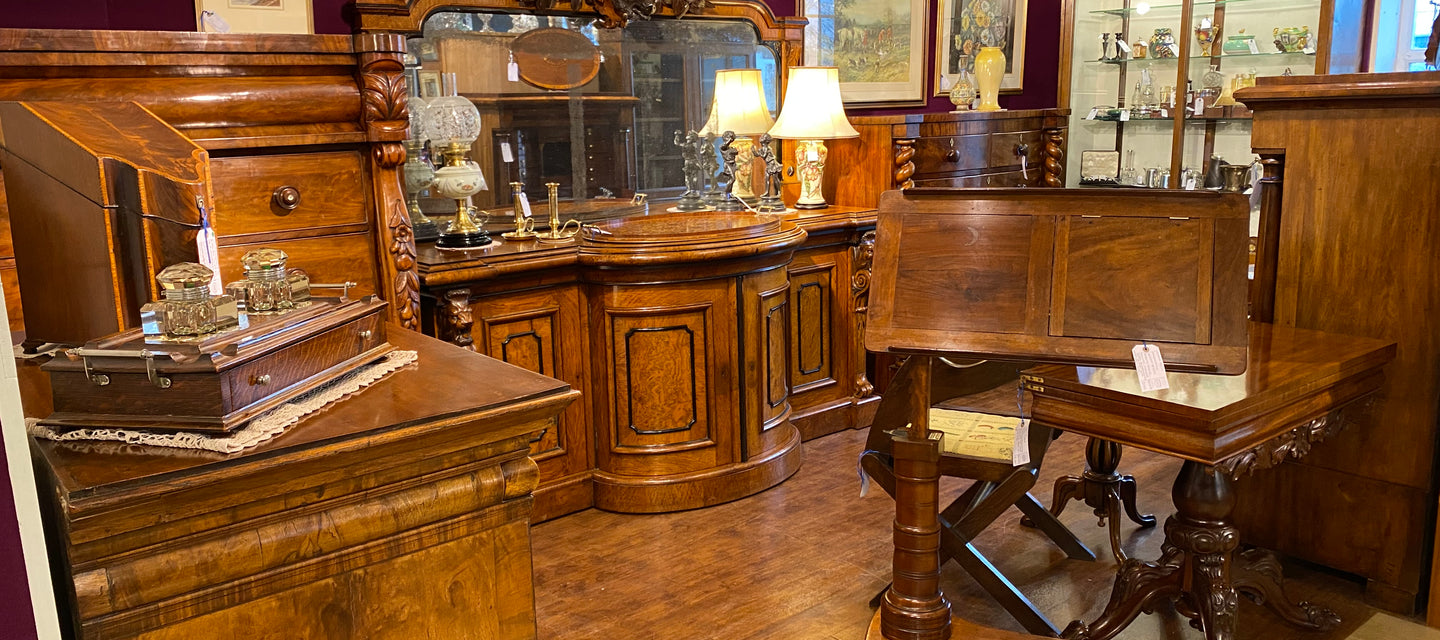 Lowfields Barn Antiques – Another view of our Gainsborough Antique Shop in Building 1 which Showcases Fine Antique Furniture, Decorative Antiques, Architectural Antiques, Collectables, Antique Art and Paintings – Open 7 days a week from 10am to 5pm.