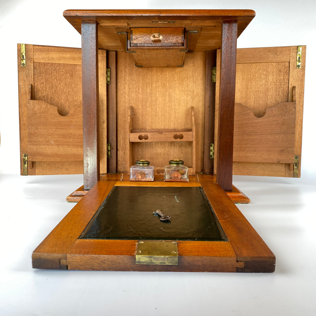 Mahogany Desk Top Stationary or Writers Box Circa 1820-1850-Decorative Antiques > Desk Organisers-1820 - 1830-Lowfields Barn Antiques