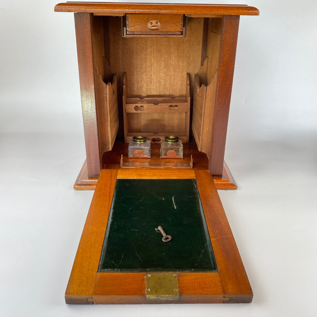 Mahogany Desk Top Stationary or Writers Box Circa 1820-1850-Decorative Antiques > Desk Organisers-1820 - 1830-Lowfields Barn Antiques