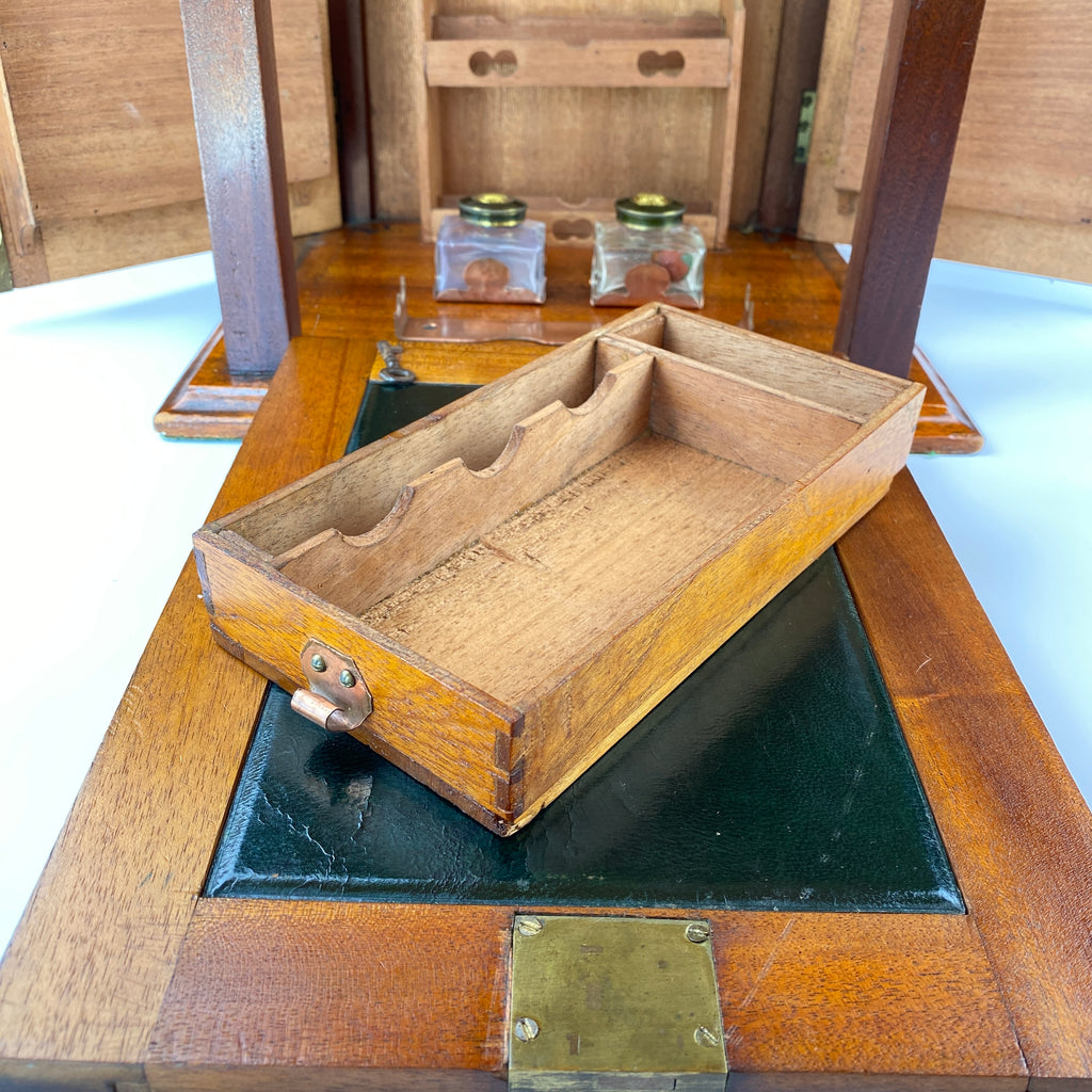 Mahogany Desk Top Stationary or Writers Box Circa 1820-1850-Decorative Antiques > Desk Organisers-1820 - 1830-Lowfields Barn Antiques