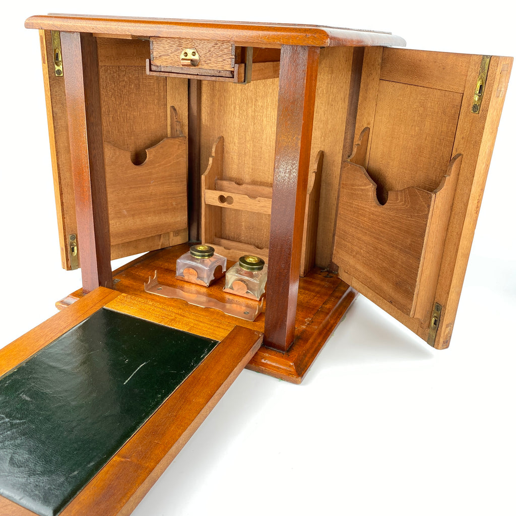 Mahogany Desk Top Stationary or Writers Box Circa 1820-1850-Decorative Antiques > Desk Organisers-1820 - 1830-Lowfields Barn Antiques