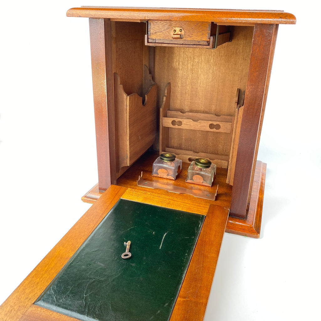 Mahogany Desk Top Stationary or Writers Box Circa 1820-1850-Decorative Antiques > Desk Organisers-1820 - 1830-Lowfields Barn Antiques