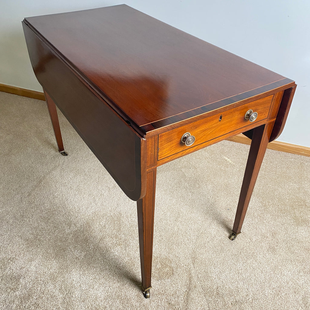 Mahogany Pembroke Folding Dining Table - C 1880 Victorian-Antique Furniture > Tables-Victorian-Lowfields Barn Antiques