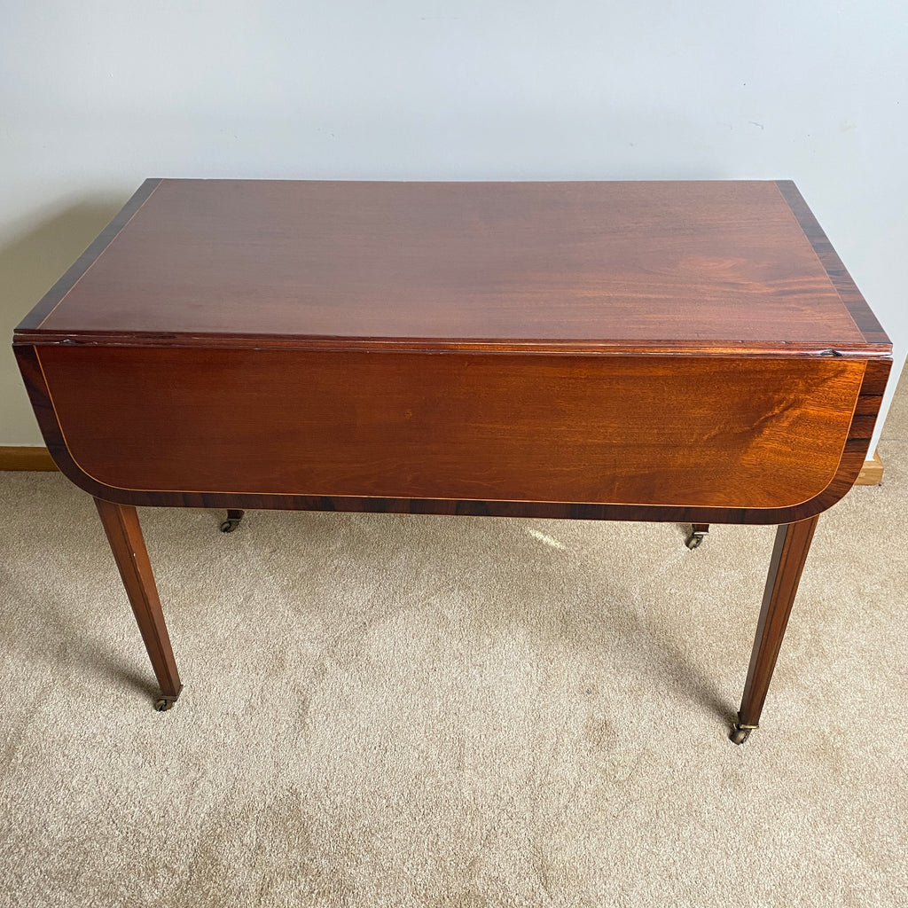 Mahogany Pembroke Folding Dining Table - C 1880 Victorian-Antique Furniture > Tables-Victorian-Lowfields Barn Antiques