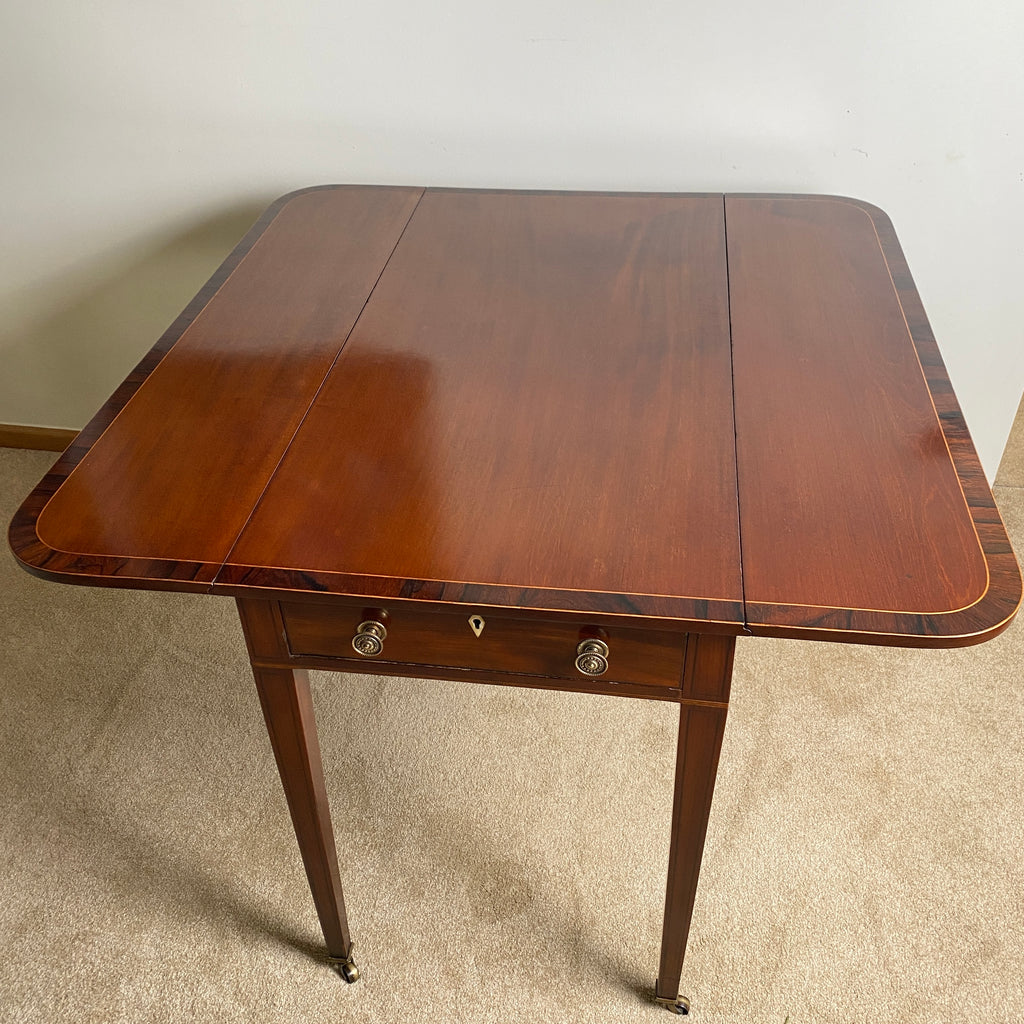 Mahogany Pembroke Folding Dining Table - C 1880 Victorian-Antique Furniture > Tables-Victorian-Lowfields Barn Antiques