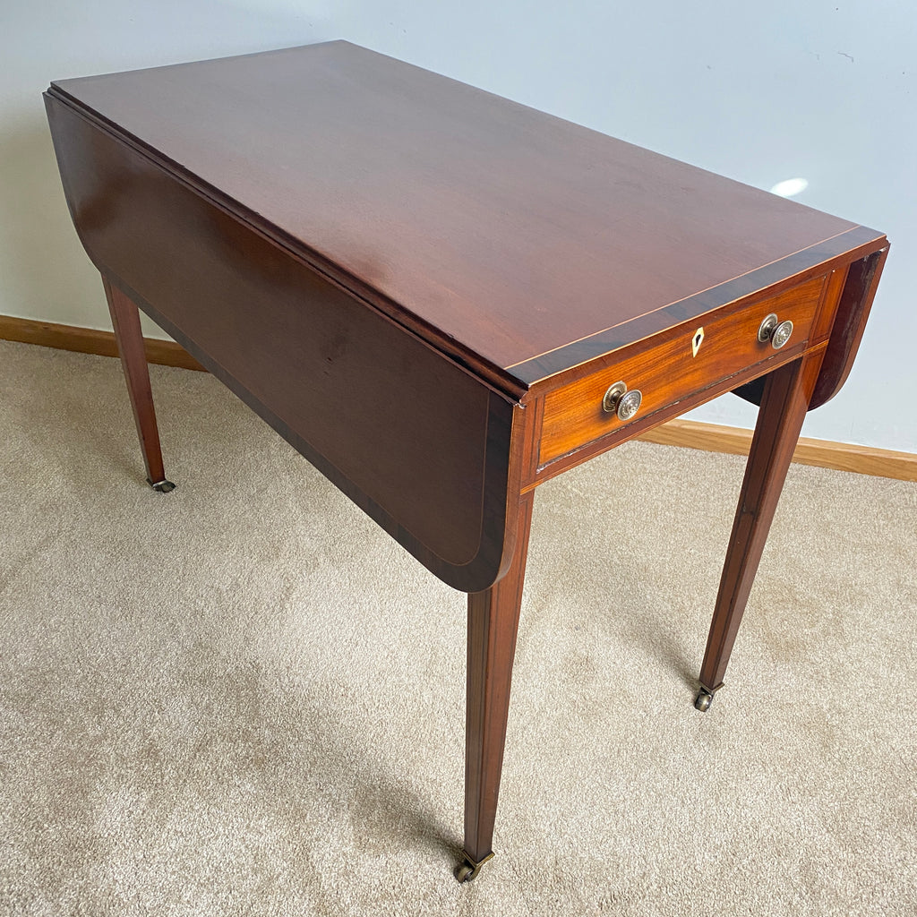 Mahogany Pembroke Folding Dining Table - C 1880 Victorian-Antique Furniture > Tables-Victorian-Lowfields Barn Antiques