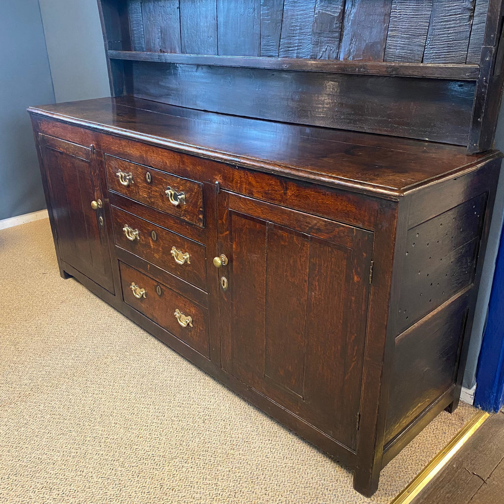 Oak Country House Kitchen Larder Dresser - 18th Century-Antique Furniture > Dresser-Georgian-Lowfields Barn Antiques