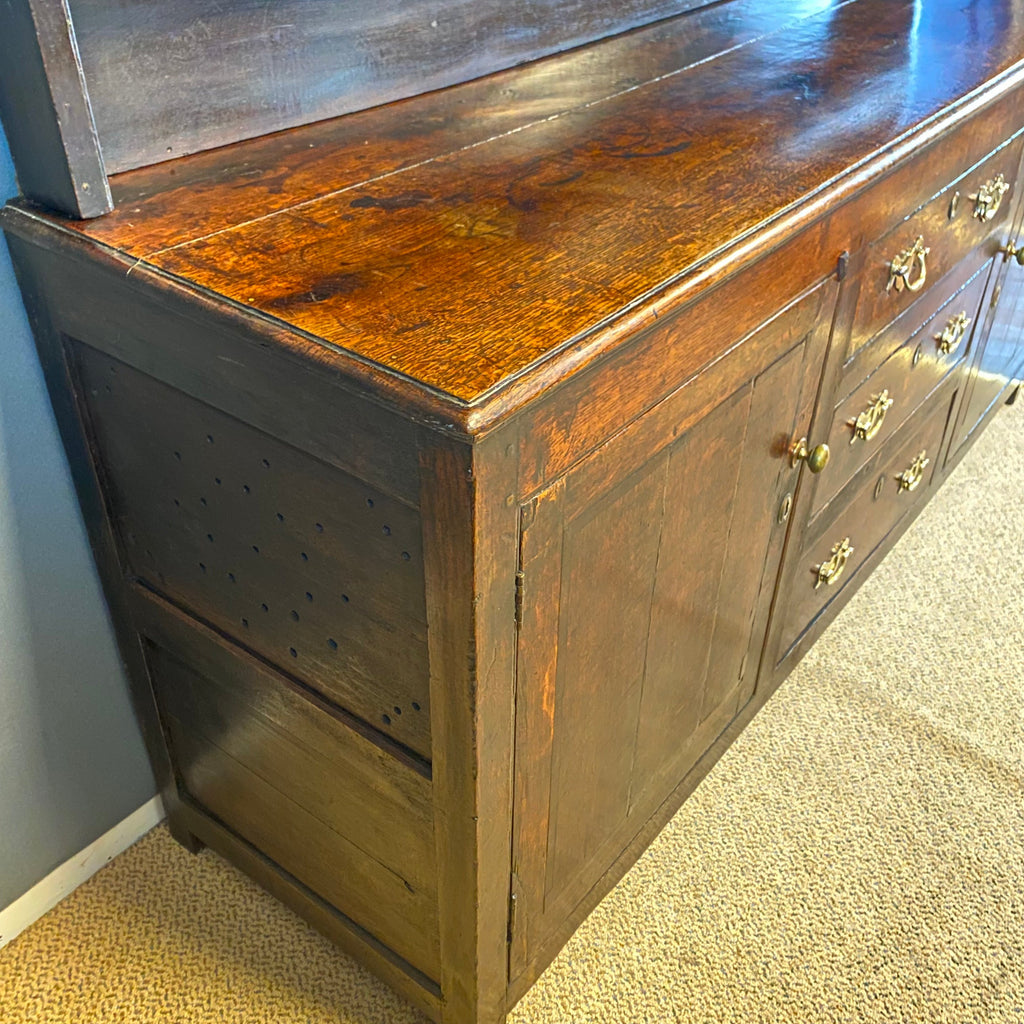 Oak Country House Kitchen Larder Dresser - 18th Century-Antique Furniture > Dresser-Georgian-Lowfields Barn Antiques