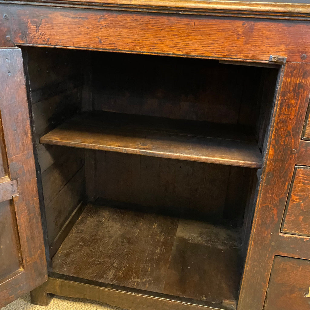 Oak Country House Kitchen Larder Dresser - 18th Century-Antique Furniture > Dresser-Georgian-Lowfields Barn Antiques