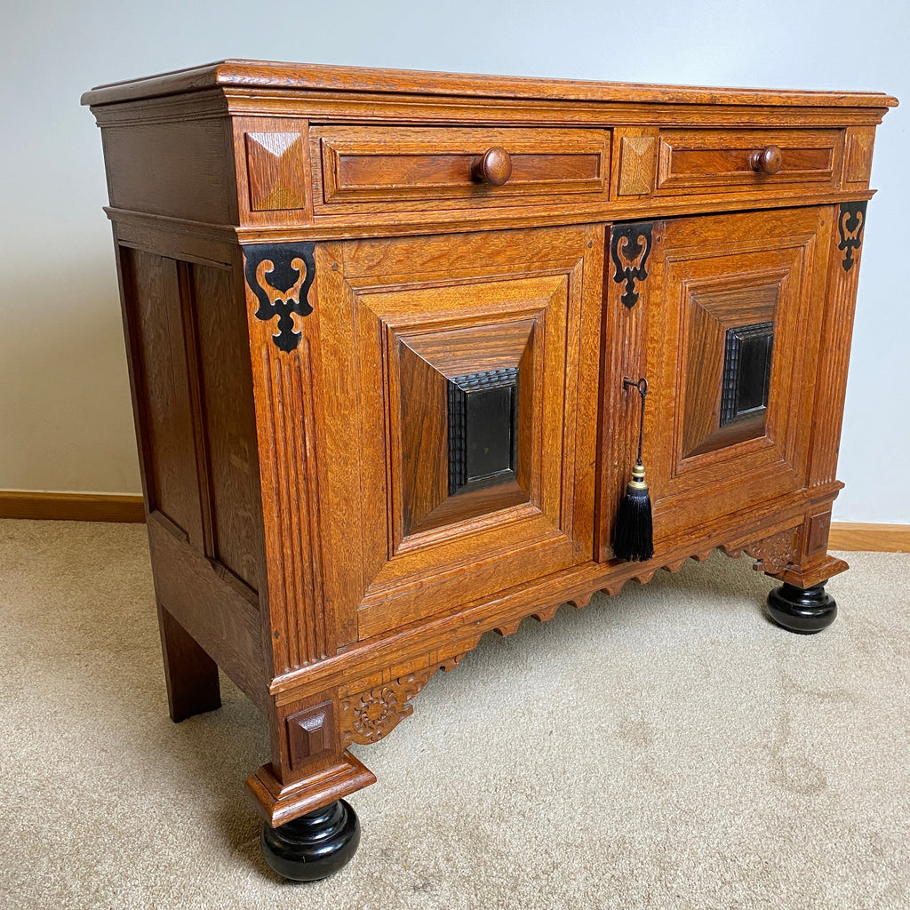 Oak Dutch Cabinet with Key Circa 1890 -1920-Antique Furniture > Cabinets-Art Nouveau-Lowfields Barn Antiques