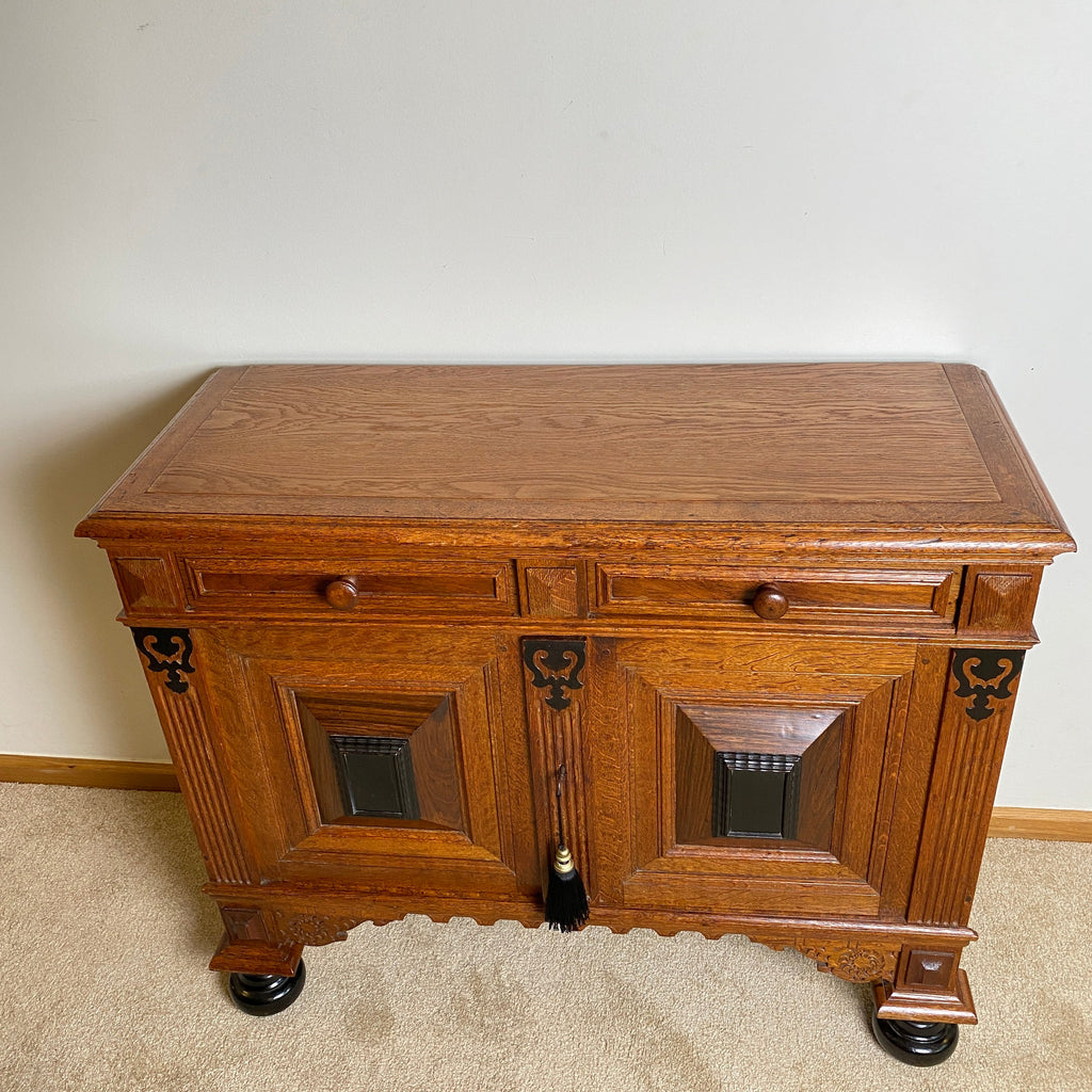 Oak Dutch Cabinet with Key Circa 1890 -1920-Antique Furniture > Cabinets-Art Nouveau-Lowfields Barn Antiques