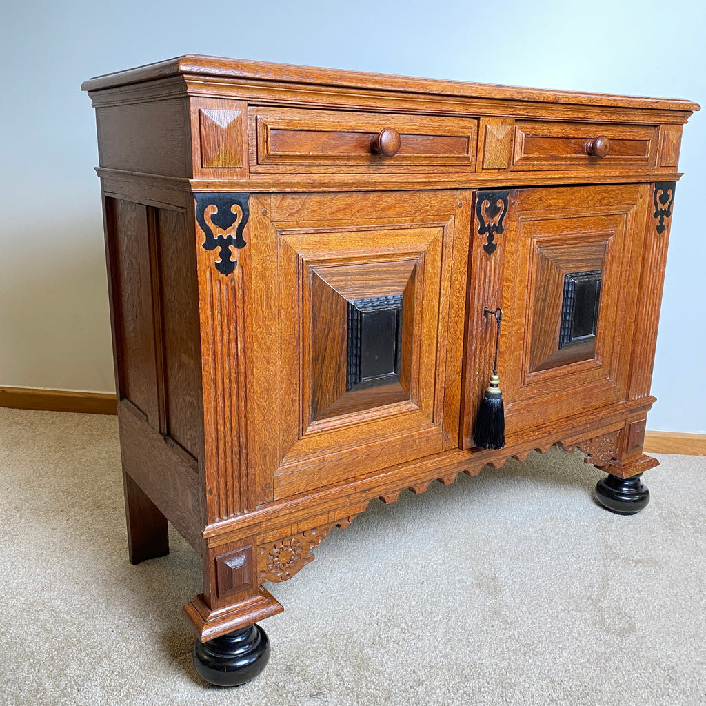 Oak Dutch Cabinet with Key Circa 1890 -1920-Antique Furniture > Cabinets-Art Nouveau-Lowfields Barn Antiques