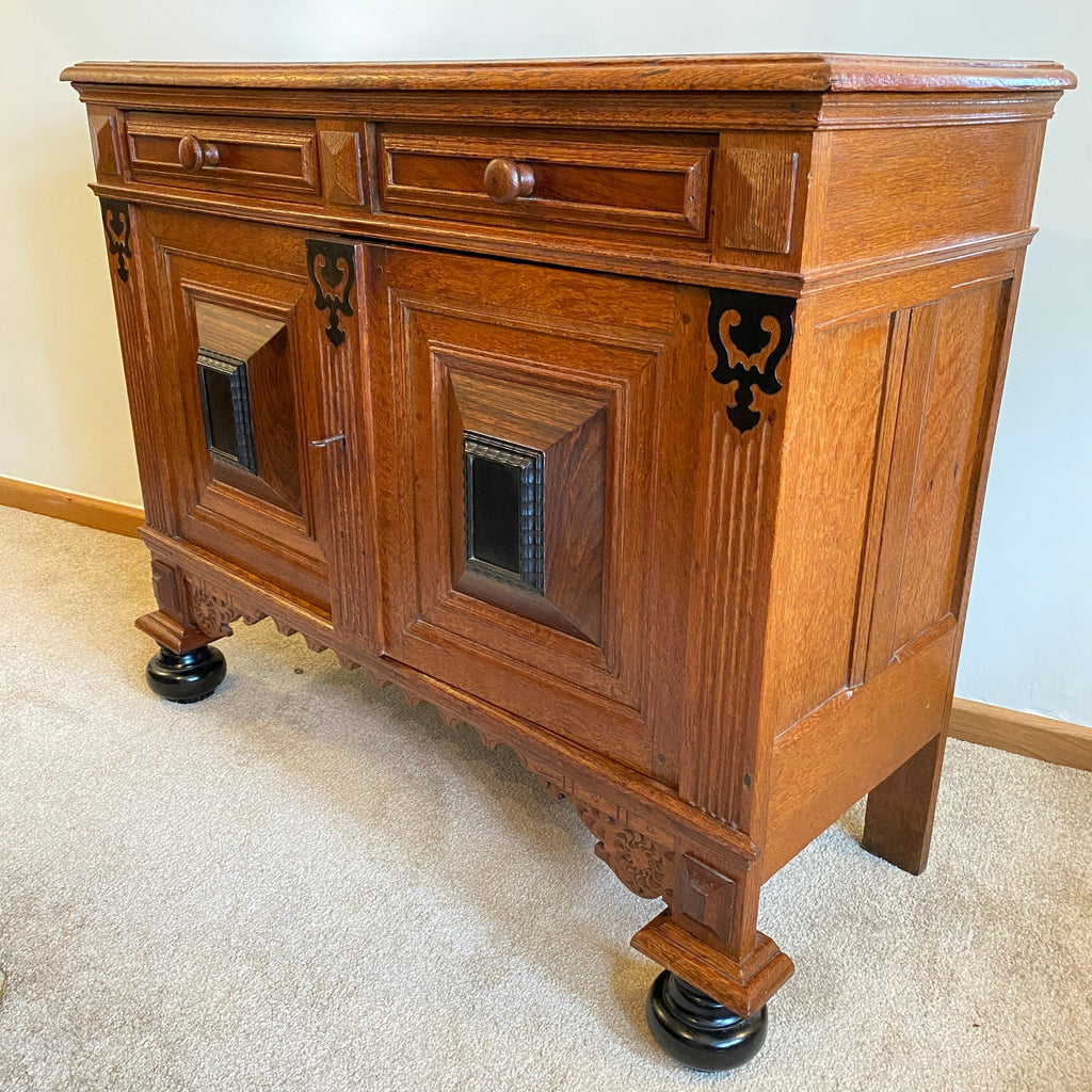 Oak Dutch Cabinet with Key Circa 1890 -1920-Antique Furniture > Cabinets-Art Nouveau-Lowfields Barn Antiques