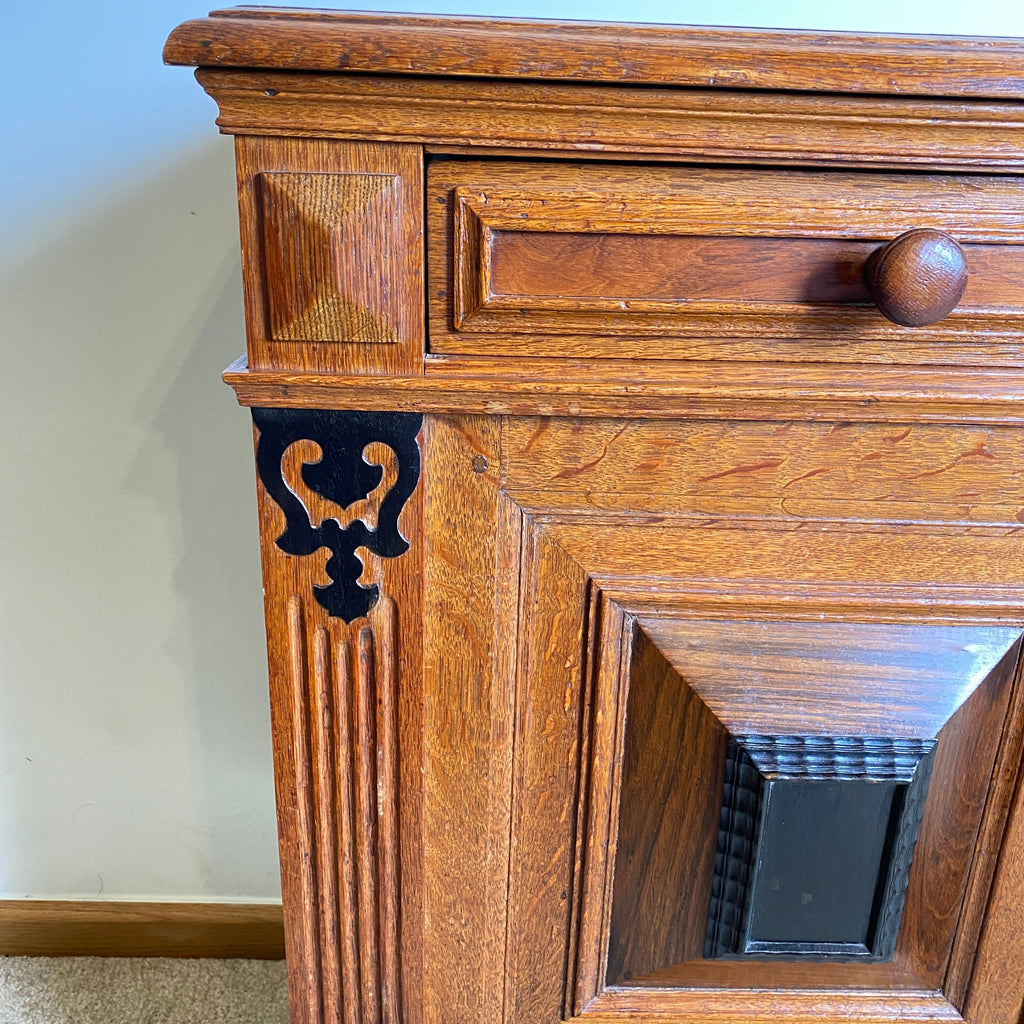 Oak Dutch Cabinet with Key Circa 1890 -1920-Antique Furniture > Cabinets-Art Nouveau-Lowfields Barn Antiques