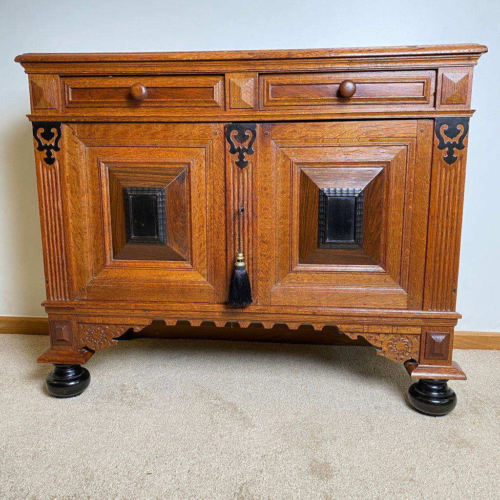 Oak Dutch Cabinet with Key Circa 1890 -1920-Antique Furniture > Cabinets-Art Nouveau-Lowfields Barn Antiques