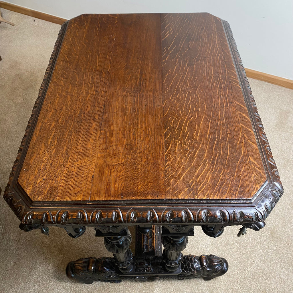 Oak Greenman Table Circa 1875-Antique Fine Furniture > Side Table-Circa 1875-Lowfields Barn Antiques