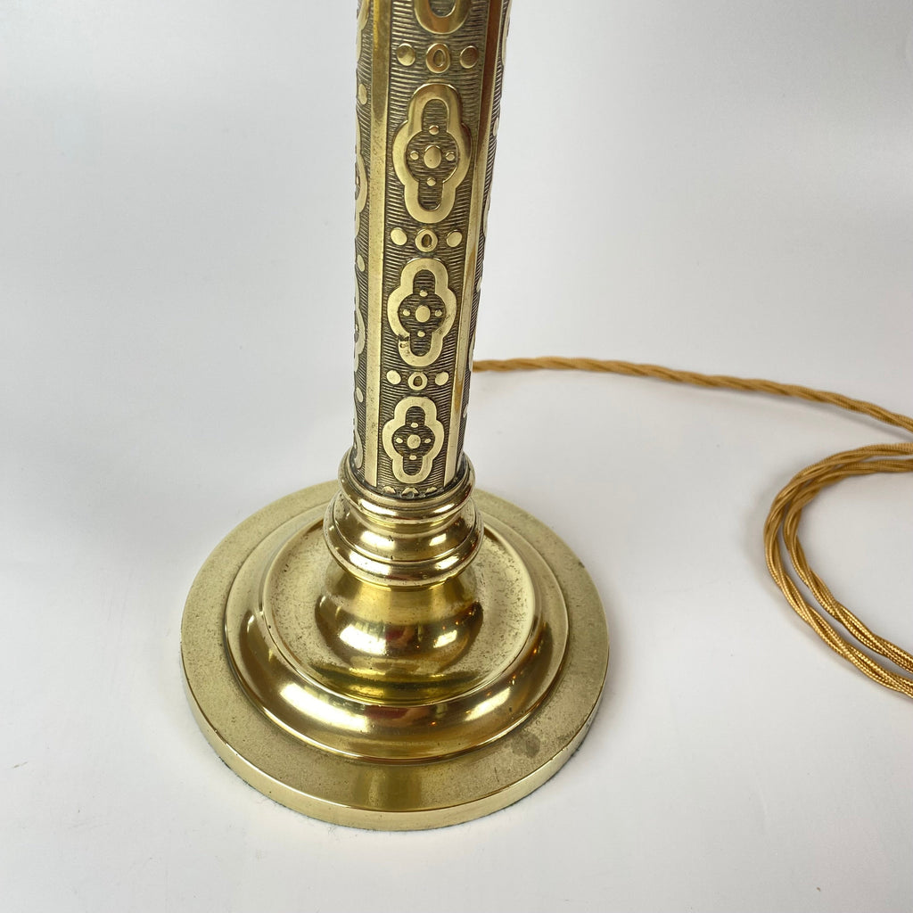 19th Century Brass Candlestick Table Lamps — Antiques Workshop