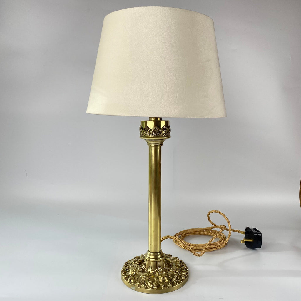 Palmer & Co Brass Table Lamp, Converted Candlestick Circa 1825-Antique Lighting > Table Lamps-Arts and Crafts-Lowfields Barn Antiques