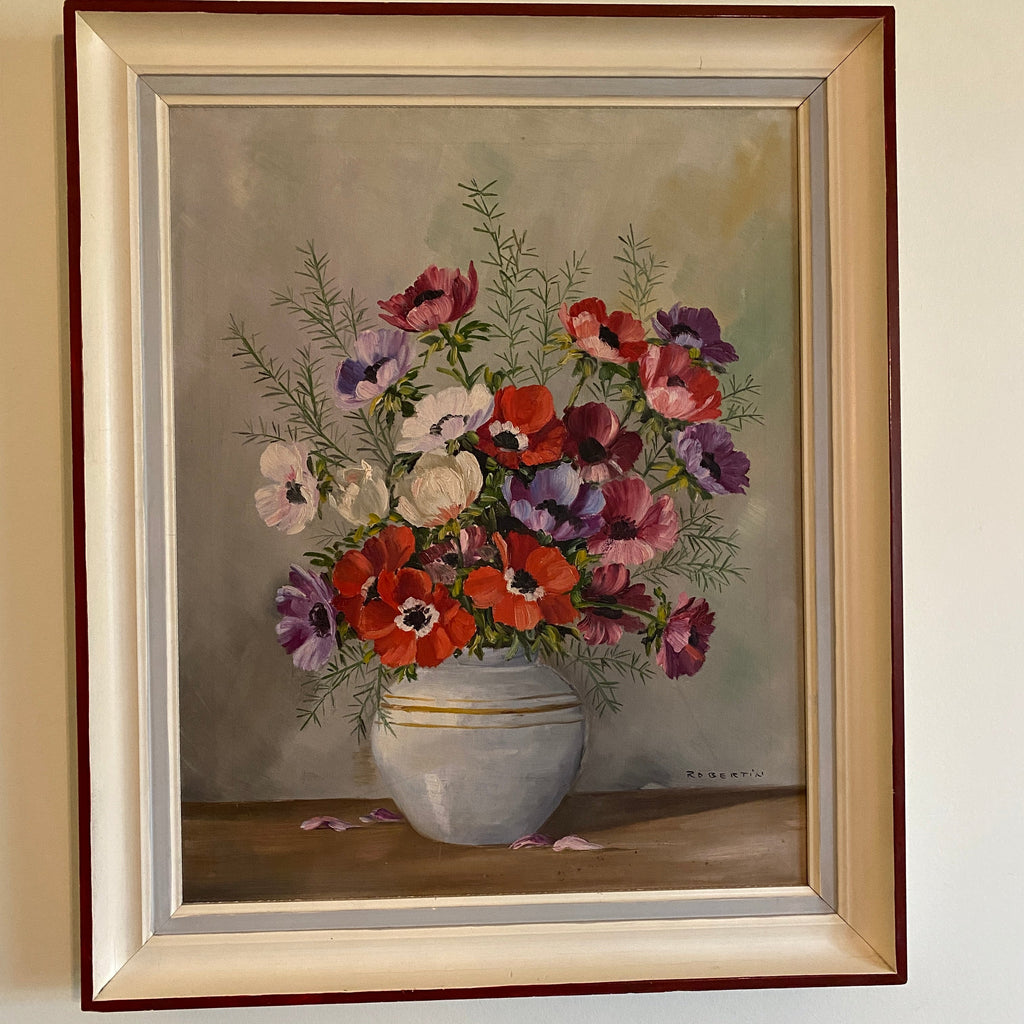 Sibylle Robertin - Floral Oil on Canvas C1930-Antique Art > Painting-1930's-Lowfields Barn Antiques