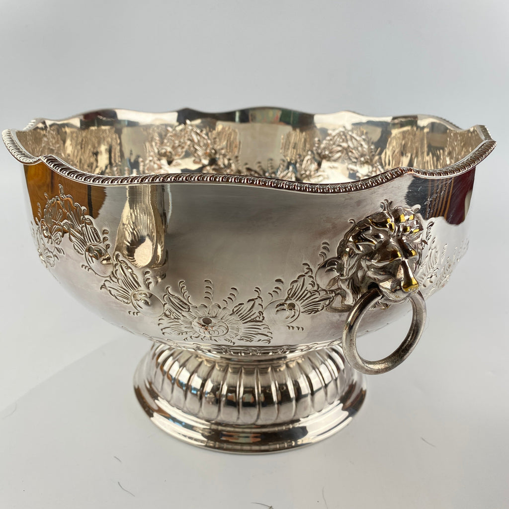 Silver Plated Punch Bowl Set - Early to Mid 20th Century-Antique > Silver Plate-20th Century-Lowfields Barn Antiques